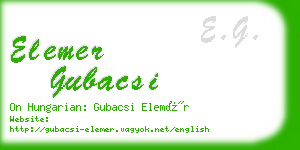 elemer gubacsi business card